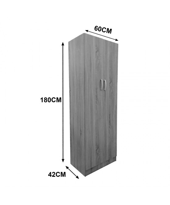 Ντουλάπα δίφυλλη Lego pakoworld σε oak-ανθρακί απόχρωση 60x42x180εκ