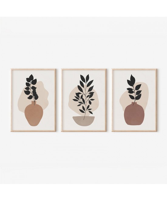 Πίνακας Ferez  pakoworld τρίπτυχος με ψηφιακή εκτύπωση και πλαίσιο 33x1.5x48εκ