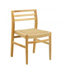 Καρέκλα Tuga pakoworld σκελετός teak ξύλο-pe σχοινί σε φυσική απόχρωση 50x58x86εκ