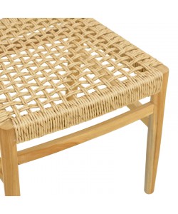 Καρέκλα Tuga pakoworld σκελετός teak ξύλο-pe σχοινί σε φυσική απόχρωση 50x58x86εκ