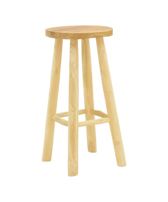Σκαμπό μπαρ Nusiwo pakoworld teak ξύλο σε φυσική απόχρωση Φ35x70εκ Σκαμπό μπαρ Nusiwo pakoworld teak ξύλο σε φυσική απόχρωση Φ35x70εκ
