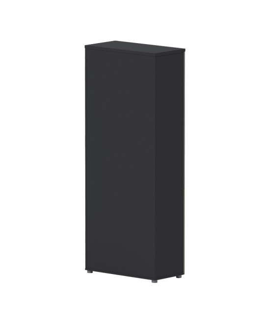 Ντουλάπα γραφείου επαγγελματική με γυάλινες πόρτες Lotus pakoworld σε φυσική-ανθρακί απόχρωση 80x40x200εκ