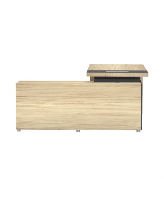 Γραφείο επαγγελματικό Lotus pakoworld με δεξιά γωνία σε φυσική-ανθρακί απόχρωση  160x160x75εκ