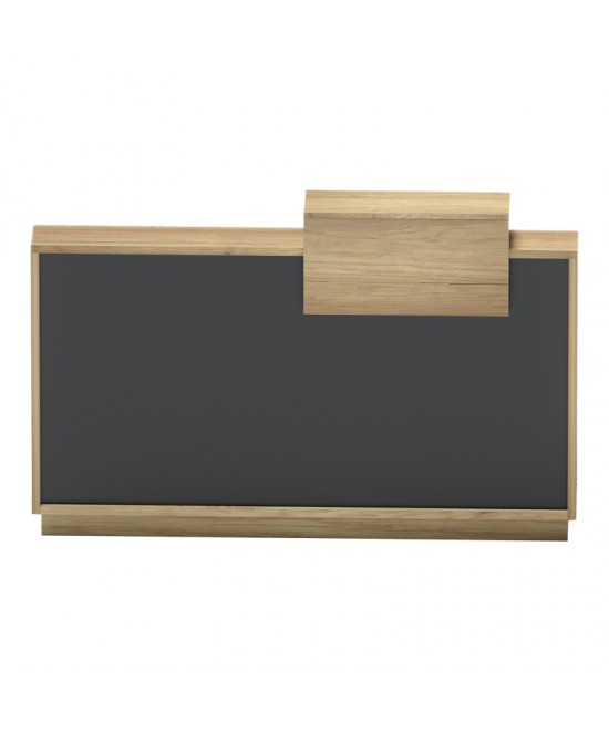 Γραφείο reception Lotus pakoworld σε φυσική-ανθρακί απόχρωση 160x60x105εκ