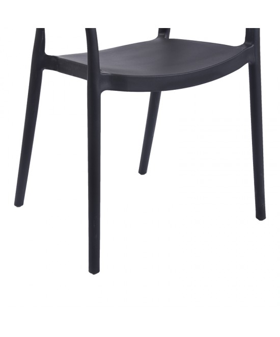 Πολυθρόνα Ankara pakoworld στοιβαζόμενη pp-pe rattan σε μαύρη-φυσική απόχρωση 54x55.5x77εκ Πολυθρόνα Ankara pakoworld στοιβαζόμενη pp-pe rattan σε μαύρη-φυσική απόχρωση 54x55.5x77εκ