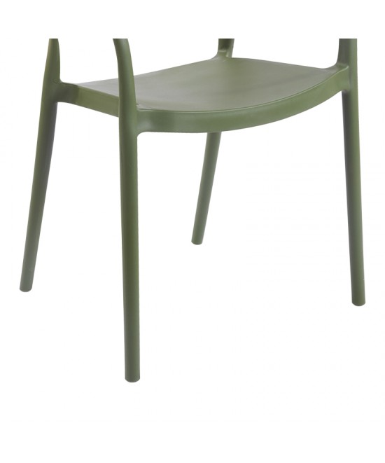 Πολυθρόνα Ankara pakoworld στοιβαζόμενη pp-pe rattan σε λαδί-φυσική απόχρωση 54x55.5x77εκ