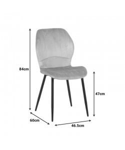 Καρέκλα Jelour pakoworld βελούδο σε κίτρινη απόχρωση 46.5x60x84εκ