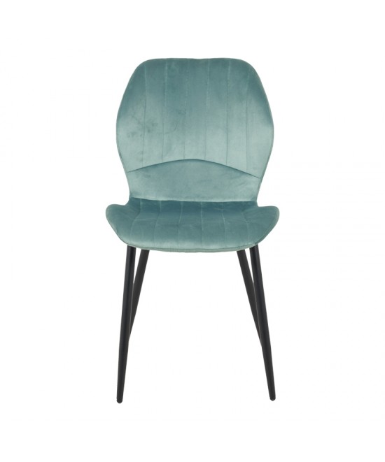 Καρέκλα Jelour pakoworld βελούδο σε φυστικί απόχρωση 46.5x60x84εκ