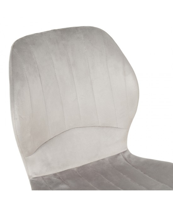 Καρέκλα Jelour pakoworld βελούδο σε γκρι απόχρωση-πόδια μαύρα μεταλλικά 46.5x60x84εκ