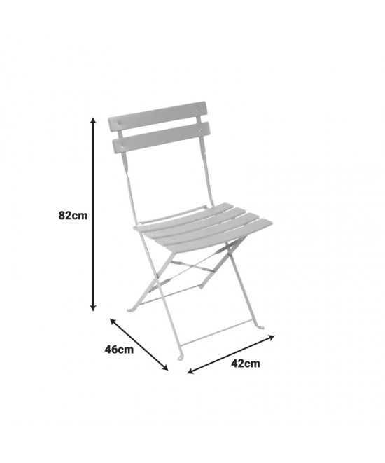 Καρέκλα Bistro pakoworld μεταλλική αναδιπλούμενη σε λευκή απόχρωση 42x46x82εκ
