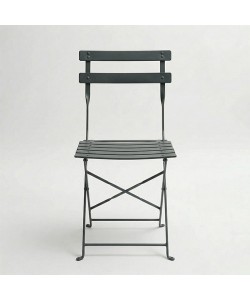 Καρέκλα Bistro pakoworld μεταλλική αναδιπλούμενη σε ανθρακί απόχρωση 42x46x82εκ