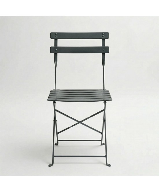 Καρέκλα Bistro pakoworld μεταλλική αναδιπλούμενη σε ανθρακί απόχρωση 42x46x82εκ