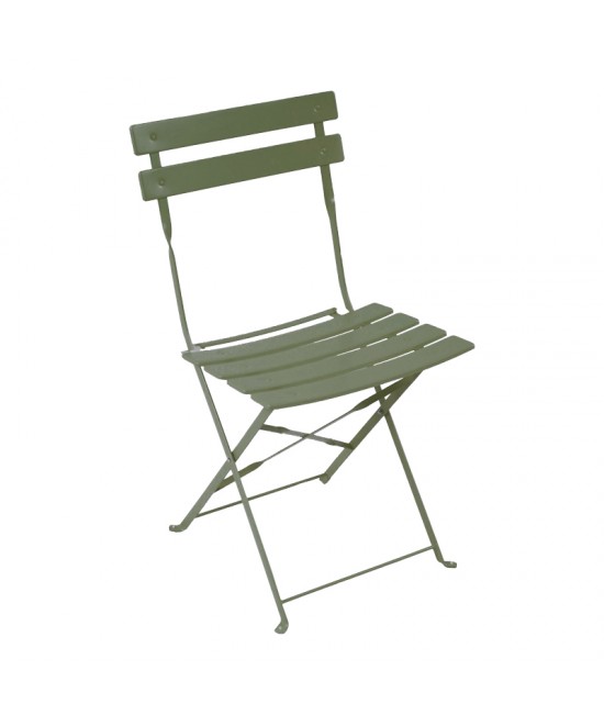 Καρέκλα Bistro pakoworld μεταλλική αναδιπλούμενη σε λαδί απόχρωση 42x46x82εκ