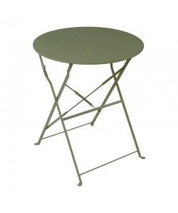Τραπεζι Bistro pakoworld μεταλλικό αναδιπλούμενο σε λαδι απόχρωση Φ60x71εκ