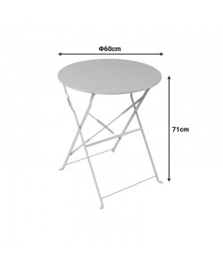 Τραπεζι Bistro pakoworld μεταλλικό αναδιπλούμενο σε ανθρακί απόχρωση Φ60x71εκ