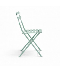 Καρέκλα Bistro pakoworld μεταλλική αναδιπλούμενη σε μέντα απόχρωση 42x46x82εκ