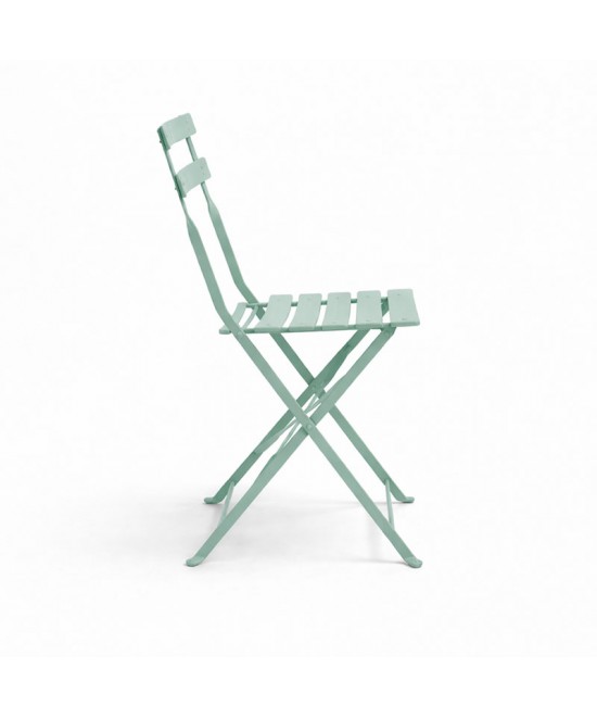 Καρέκλα Bistro pakoworld μεταλλική αναδιπλούμενη σε μέντα απόχρωση 42x46x82εκ