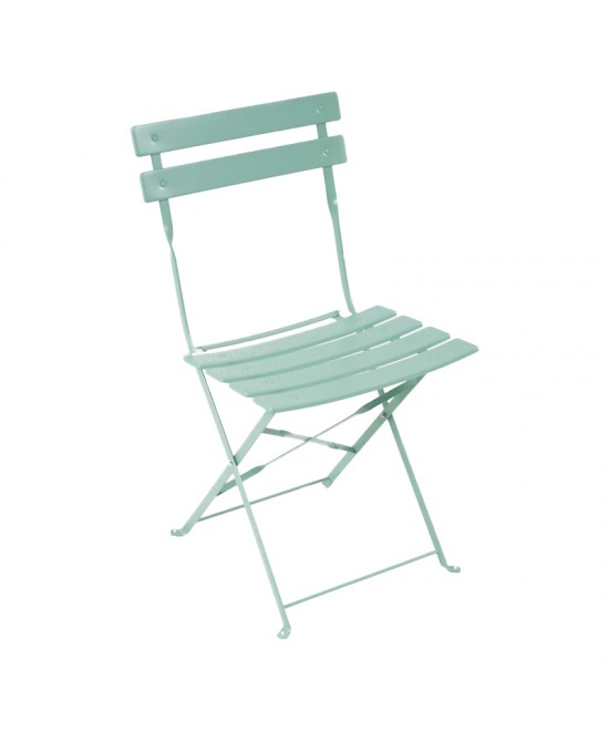 Καρέκλα Bistro pakoworld μεταλλική αναδιπλούμενη σε μέντα απόχρωση 42x46x82εκ