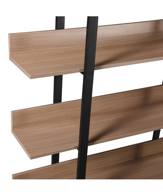 Βιβλιοθήκη Boderta pakoworld σε sonoma-μαύρη απόχρωση 120x30x190εκ