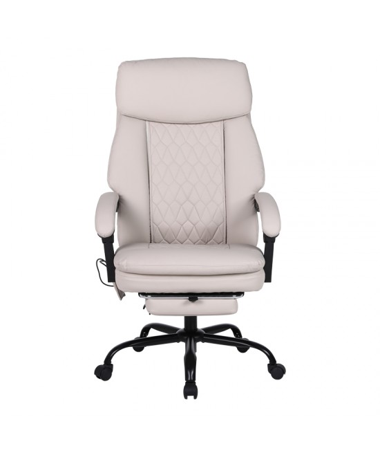 Καρέκλα γραφείου διευθυντή Sedici pakoworld με μηχανισμό massage- pu μπεζ-εκρού 72x63x115-123εκ