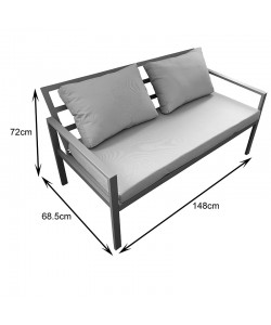 Σαλόνι Gardenly pakoworld σετ 4τμχ αλουμίνιο σε αθρακί απόχρωση με γκρι μαξιλάρια Σαλόνι Gardenly pakoworld σετ 4τμχ αλουμίνιο σε αθρακί απόχρωση με γκρι μαξιλάρια