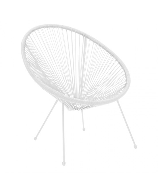Πολυθρόνα Acapulco pakoworld μεταλλο-pe rattan σε λευκή απόχρωση 68.5x74.5x84εκ
