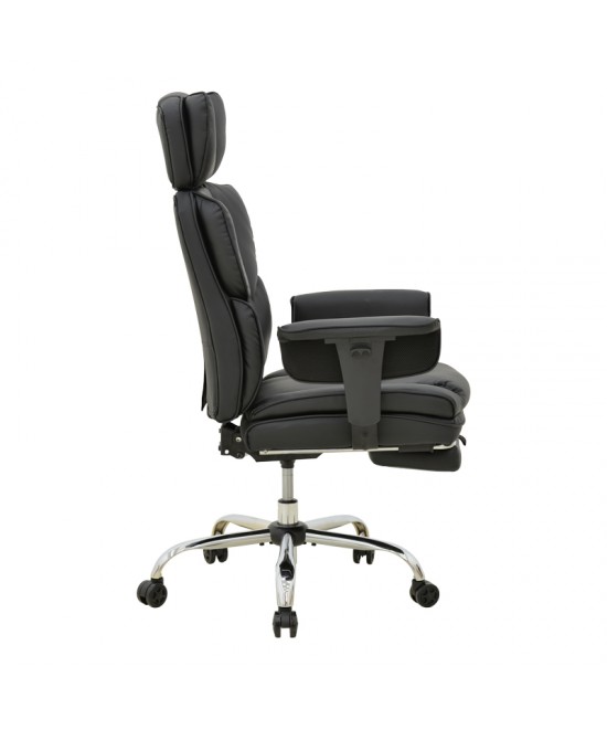 Καρέκλα γραφείου διευθυντή με υποπόδιο Zanci pakoworld pu μαυρο 70x66x112-120εκ