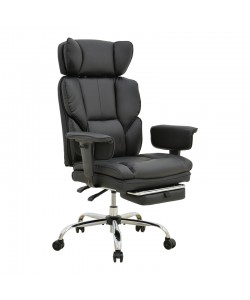 Καρέκλα γραφείου διευθυντή με υποπόδιο Zanci pakoworld pu μαυρο 70x66x112-120εκ