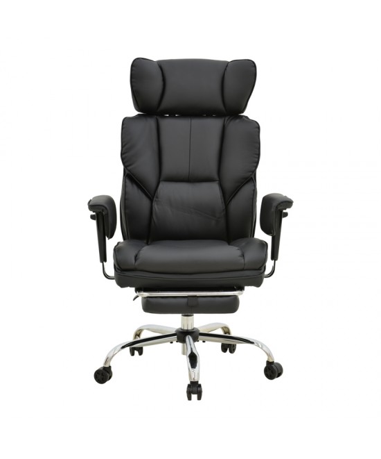 Καρέκλα γραφείου διευθυντή με υποπόδιο Zanci pakoworld pu μαυρο 70x66x112-120εκ