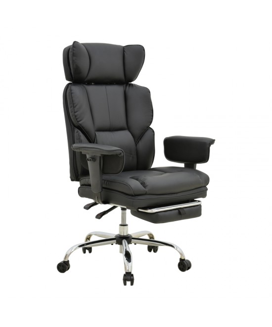 Καρέκλα γραφείου διευθυντή με υποπόδιο Zanci pakoworld pu μαυρο 70x66x112-120εκ