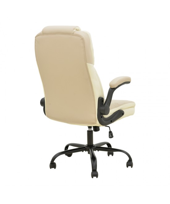 Καρέκλα γραφείου διευθυντή Stellar pakoworld pu σε μπεζ-εκρού απόχρωση 70x77x110-119εκ
