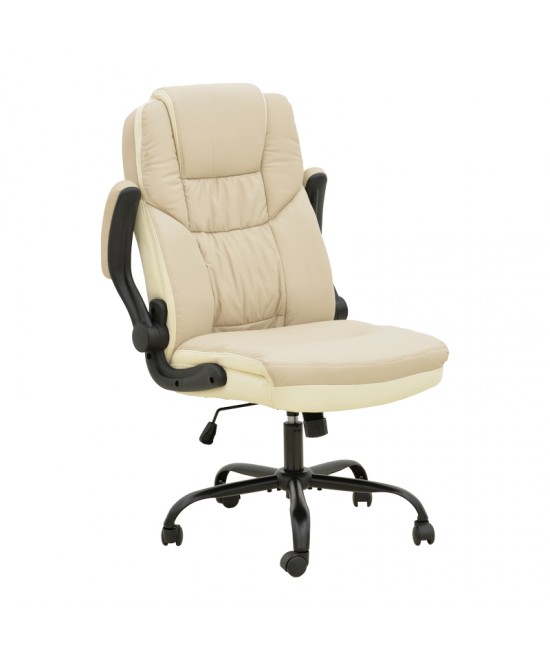 Καρέκλα γραφείου διευθυντή Stellar pakoworld pu σε μπεζ-εκρού απόχρωση 70x77x110-119εκ