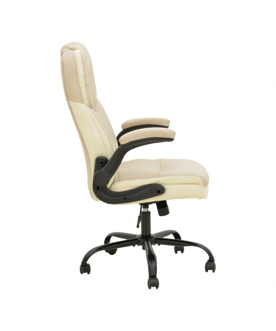 Καρέκλα γραφείου διευθυντή Stellar pakoworld pu σε μπεζ-εκρού απόχρωση 70x77x110-119εκ