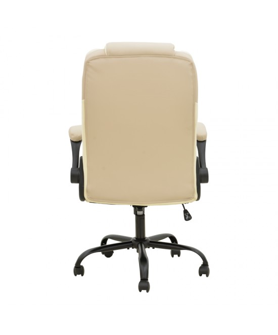 Καρέκλα γραφείου διευθυντή Stellar pakoworld pu σε μπεζ-εκρού απόχρωση 70x77x110-119εκ