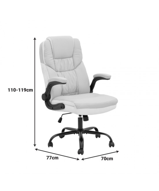 Καρέκλα γραφείου διευθυντή Stellar pakoworld pu σε μπεζ-εκρού απόχρωση 70x77x110-119εκ