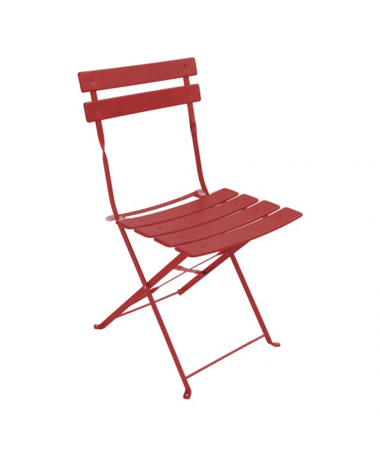 Τραπεζαρία Bistro pakoworld σετ 3τεμ μεταλλική αναδιπλούμενη σε terracotta απόχρωση Φ60x71εκ