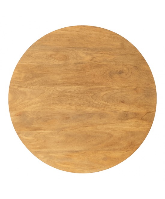 Τραπέζι Charmy pakoworld μασίφ ξύλο mango σε φυσική απόχρωση Φ130x76εκ