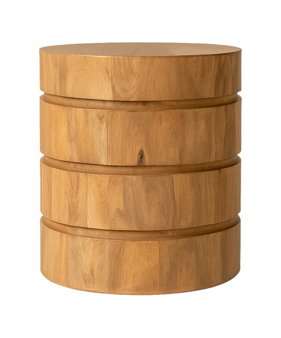 Τραπέζι Charmy pakoworld μασίφ ξύλο mango σε φυσική απόχρωση Φ130x76εκ