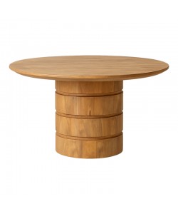 Τραπέζι Charmy pakoworld μασίφ ξύλο mango σε φυσική απόχρωση Φ130x76εκ