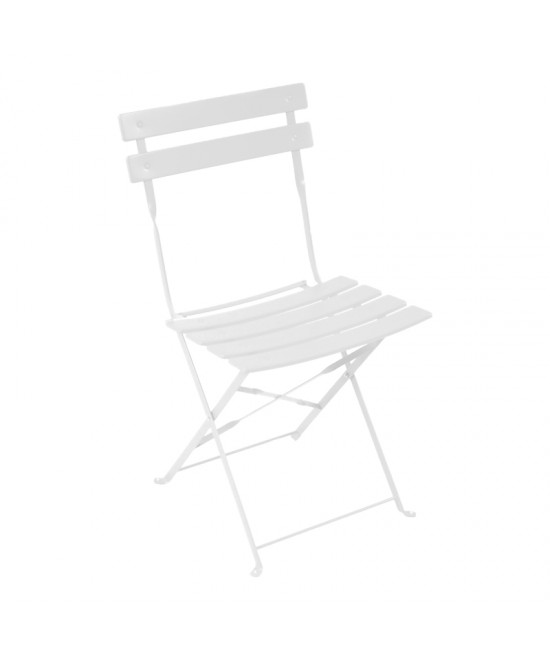 Τραπεζαρία Bistro pakoworld σετ 3τεμ μεταλλική αναδιπλούμενη σε λευκή απόχρωση Φ60x71εκ