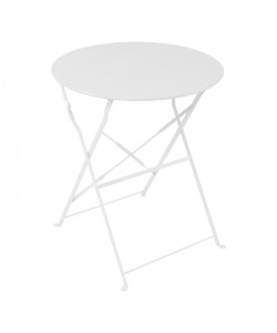Τραπεζαρία Bistro pakoworld σετ 3τεμ μεταλλική αναδιπλούμενη σε λευκή απόχρωση Φ60x71εκ