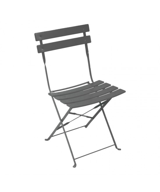 Τραπεζαρία Bistro pakoworld σετ 3τεμ μεταλλική αναδιπλούμενη σε ανθρακί απόχρωση Φ60x71εκ