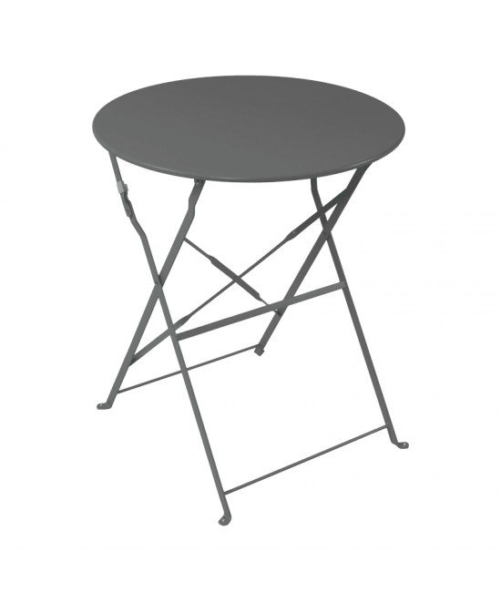 Τραπεζαρία Bistro pakoworld σετ 3τεμ μεταλλική αναδιπλούμενη σε ανθρακί απόχρωση Φ60x71εκ