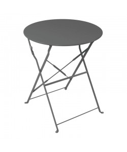 Τραπεζαρία Bistro pakoworld σετ 3τεμ μεταλλική αναδιπλούμενη σε ανθρακί απόχρωση Φ60x71εκ