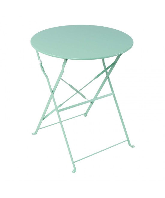 Τραπεζαρία Bistro pakoworld σετ 3τεμ μεταλλική αναδιπλούμενη σε μέντα απόχρωση Φ60x71εκ