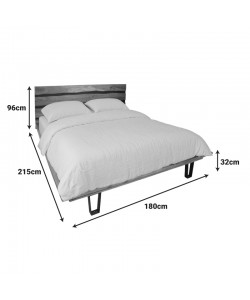 Κρεβάτι Imena pakoworld διπλό μασίφ ξύλο σε φυσική απόχρωση 160x200εκ