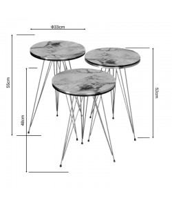 Βοηθητικά τραπέζια Wakmi pakoworld σετ 3τεμ μαύρο μαρμάρου μελαμίνης-χρυσο μέταλλο Βοηθητικά τραπέζια Wakmi pakoworld σετ 3τεμ μαύρο μαρμάρου μελαμίνης-χρυσο μέταλλο