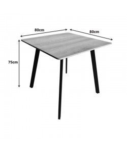 Τραπέζι Squaro pakoworld sonoma mdf με λευκά μεταλλικά πόδια 80x80x75εκ
