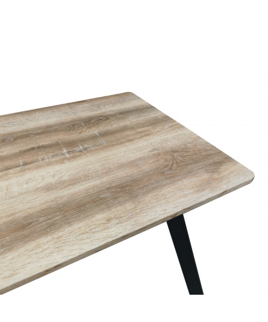 Τραπέζι Squaro pakoworld sonoma mdf με μαύρα μεταλλικά πόδια 120x70x75εκ