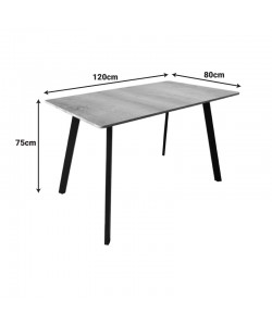 Τραπέζι Squaro pakoworld sonoma mdf με μαύρα μεταλλικά πόδια 120x70x75εκ